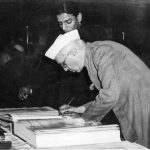 Jawaharlal Nehru Signing the Constitution of India